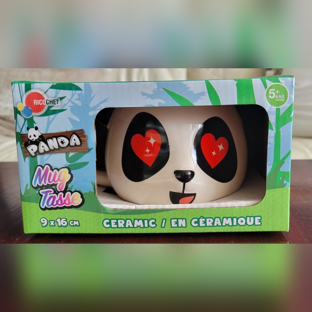 Hand painted ceramic Panda mug